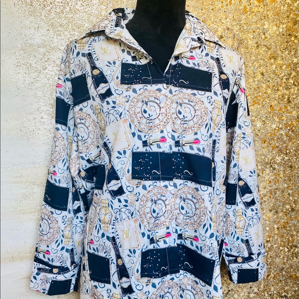 Reproduction LV Monogrammed Button Up
